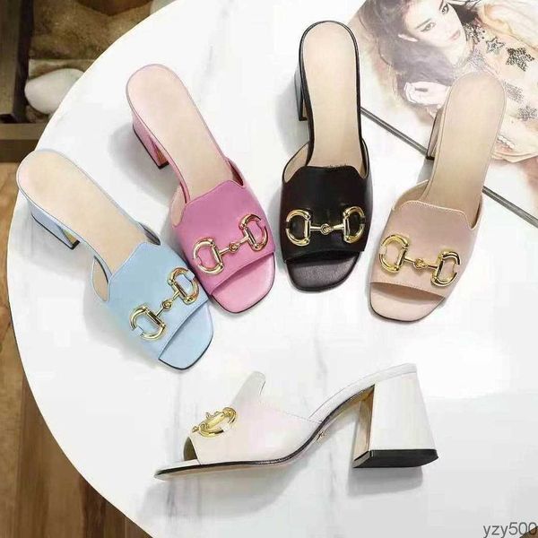 

women sandals high heels rubber slide sandal black white platform slipper chunkyheel height shoes''gg''