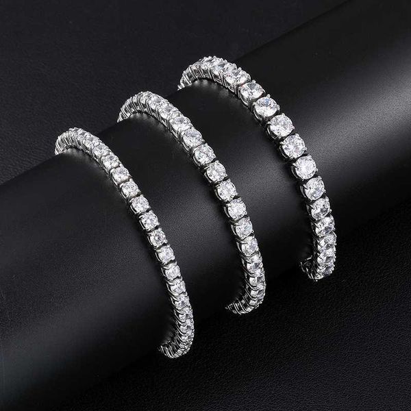 

usa selling tennis bracelet men women jewelry vvs diamond 3mm 4mm 5mm gra certificated moissanite tennis chain, Silver