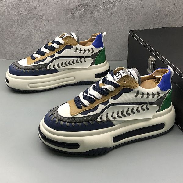 

fashion designer wedding dress party shoes white black breathable vulcanized casual sneakers round toe thick bottom business driving walking