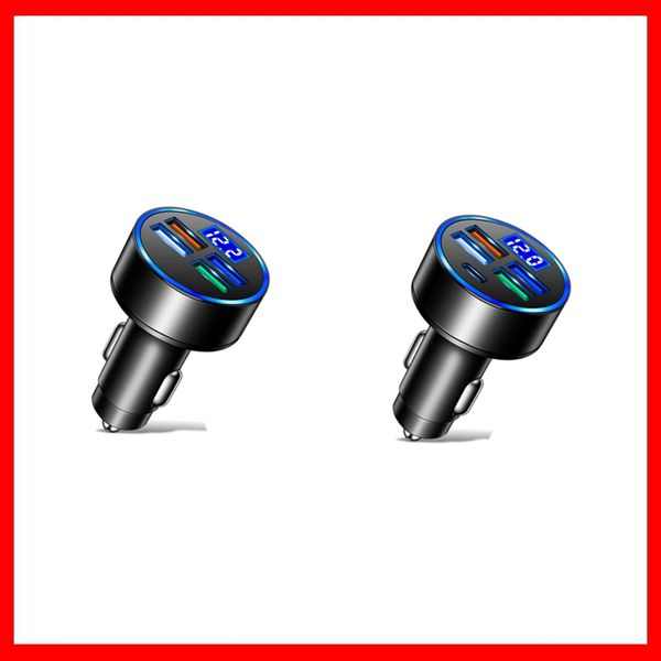 

5v 3.1a pd car phone charger usb type c fast charging for mobile phone adapter in car quick charge 3.0 with digital display car-charge car-c