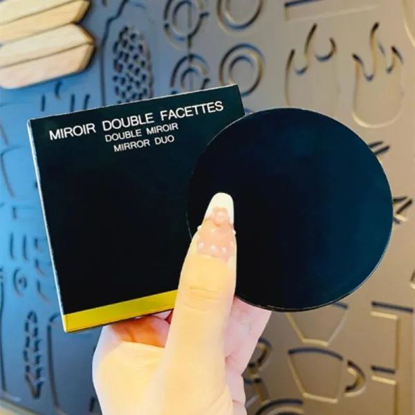 

brand miroir double facettes double mirror duo makeup mirror with dusk bag compact mirrors makeup tools fast ship