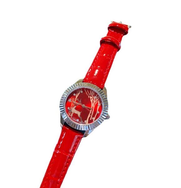 

women's fashion quartz watch noble and elegant women's watch christmas element elk watch 31mm, Slivery;golden