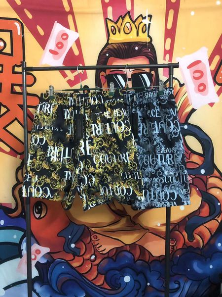 

summer mens shorts mix colour brands designers fashion board short mesh sportswear quick breathable drying swimwear printing man s clothing, White;black