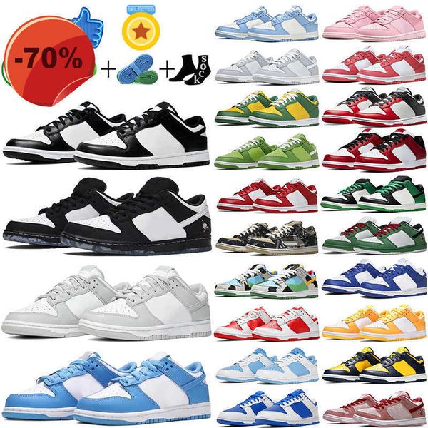 

sandals with box designer dunks low retro men women casual shoes sb leather sneakers white black unc coast panda pigeon grey fog triple pink