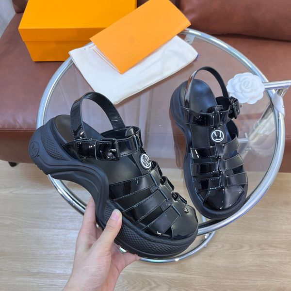 

designer women slippers chunky rubber slippers jelly sandals high heels sandal summer thick bottom slipper beach 0420, Black