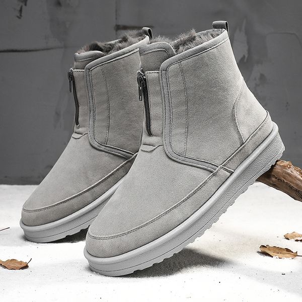 

2023 new plush warm snow boots men outdoor non-slip cotton shoes winter ankle boots men fashion plus size footwear, Black
