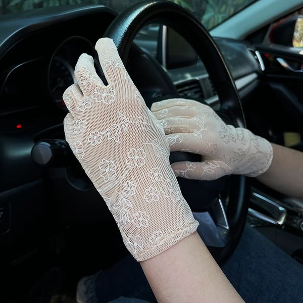 

8pair new summer sunscreen lace full fingers gloves for women' driving, Blue;gray