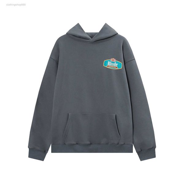 

rhude hoodie & high street fashion letter slogan printed and loose casual hooded sweater 5sf8, Black