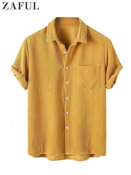 

men's casual shirts men's shirt corduroy short sleeve blouses casual solid streetwear shirts summer ribbed plain button y2k z4982, White;black