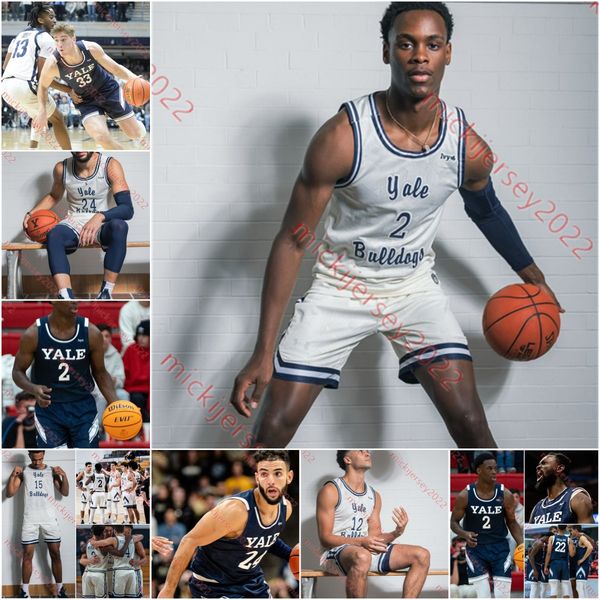 

yale bulldogs basketball jersey danny wolf bez mbeng august mahoney john poulakidas matthue cotton emir buyukhanli 2023 mens custom college, Black