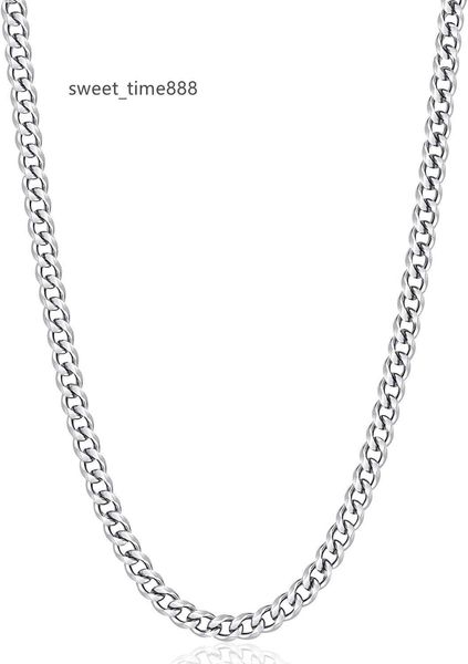 

fiusem 3.5mm silver/black/14k gold plated chain men's stainless steel cuban chain necklace men's chain 16 18 20 22 24 26 28 inch c