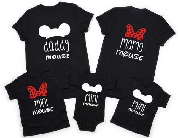 

family matching outfits father mother kids baby family matching clothes short sleeve cartoon matching clothes family look black t-shirts 23, Blue