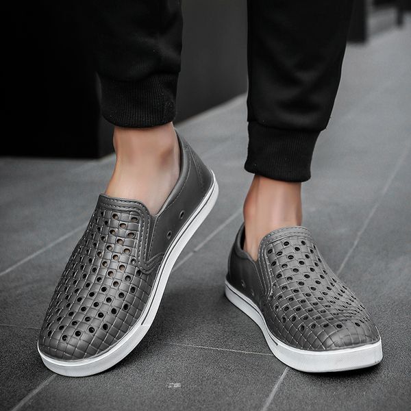 

big size fashion moccasins for men summer loafers mens walking breathable casual shoes men flats shoes men driving boats, Black