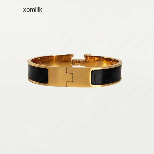 

lassic h bracelet designer 18k gold bangle luxury brand enamel for men women birthday mother' day jewelry holiday gifts cll 29h4, Black