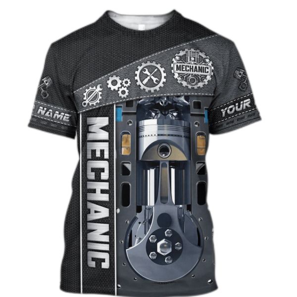 

mens tshirts summer fashion t shirt personalized name mechanic 3d all over printed tshirts street casual sports tshirt 10uo82, White;black