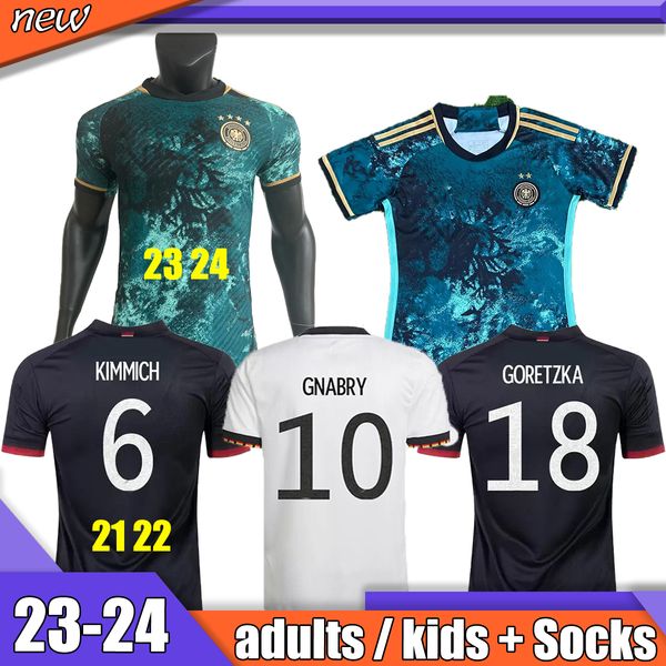 

2023 2024 kimmich hummels soccer jerseys fans player version werner kroos gnabry muller draxler reus havertz gotze woman football shirt germ, Black;yellow