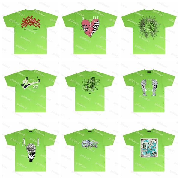 

fashion men t shirt brand designer casual tide letter printed shirt summer men women loose tees green style hiphop tsirt, White;black