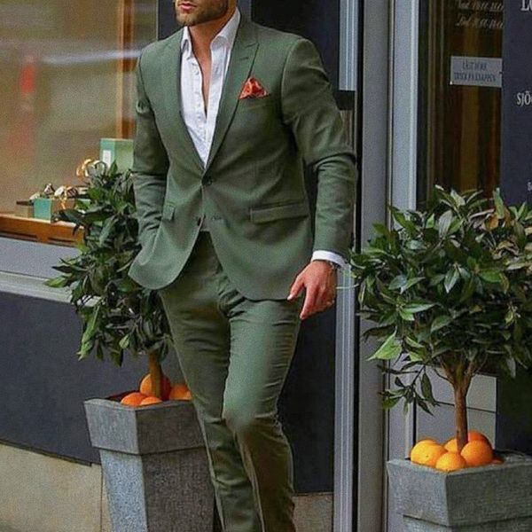

men's suits blazers casual stylish 2 pieces jacketpants dark green men suits slim fit groom tuxedo fashion custom suit set wedding luxu, White;black