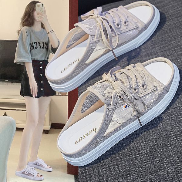 

women spring slippers lightweight non-slip slippers breathable casual shoes platform retro shoes female plus size sandals, Black