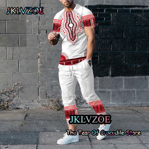 

men's tracksuits est summer sport short-sleeved t-shirt trousers men's tracksuit suit african totem casual beach shorts 2 piece se, Gray