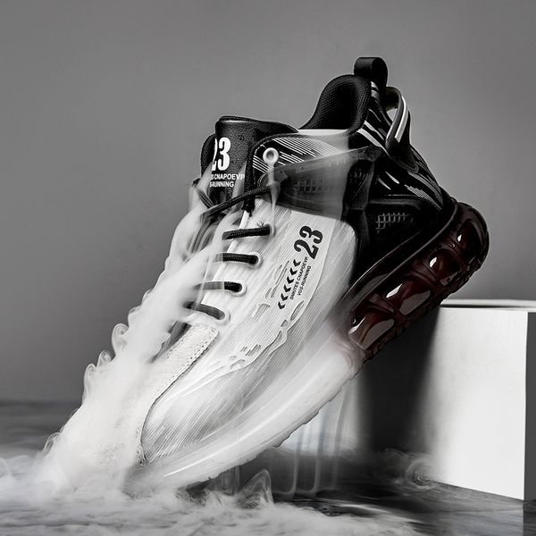

breathable casual shoes comfortable non-slip men sneakers fashion lace up ankle shoes lightweight running shoes big size, Black