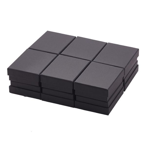 

jewelry boxes pandahall 15/18/24pcs cardboard jewelry set box for ring necklace bracelet rectangle tan black white kraft cotton filled paper