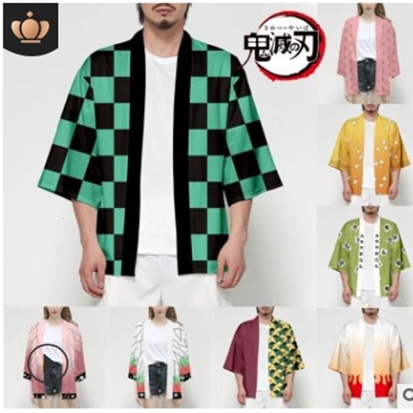 

theme costume demon slayer cosplay costume streetwear kimetsu no yaiba 3d printing japanese anime kimono haori yukata nezuko cosplay 230504, Black;red