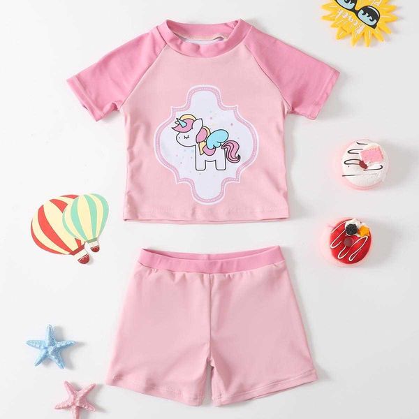 

pony summer split swimsuit childrens two pieces baby cartoon cute girls, Blue