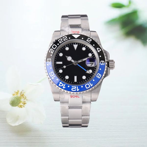 

men's mechanical watch mens automatic ceramics watches 41mm full stainless steel swim wristwatches sapphire luminous watch business cas, Slivery;brown