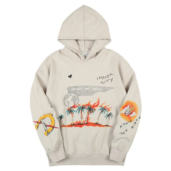

sweatshirt women's designer men's colorful graffiti printing hooded men's hooded clothing high street printing pullover, Black
