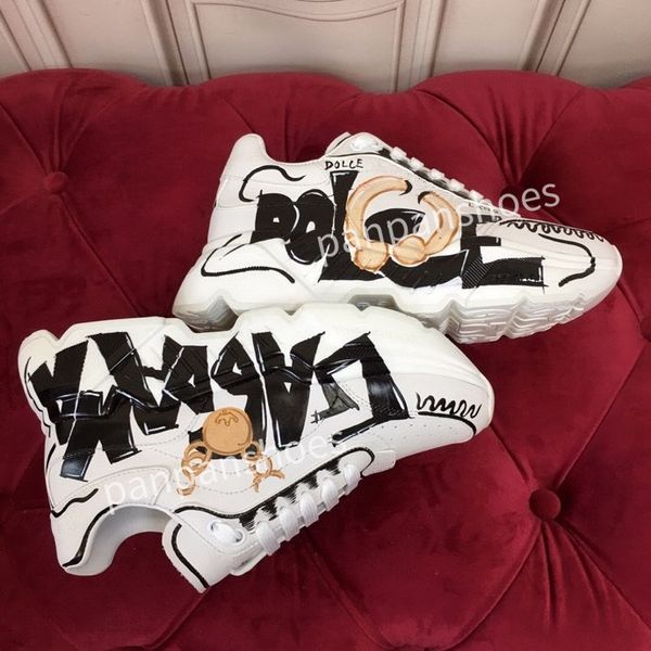 

fashion casual shoes women designer leather lace-up sneaker fashion lady flat running trainers letters shoes platform mens women gym sneaker, Black