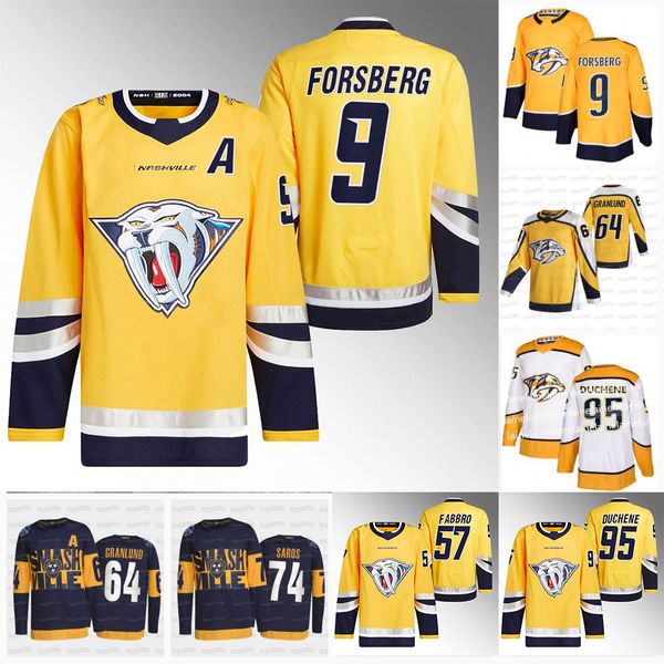 

90 ryan o'reilly predators 2023 jersey reverse retro roman josi matt duchene juuse saros jankowski carrie filip forsberg granlund johan, Black;red