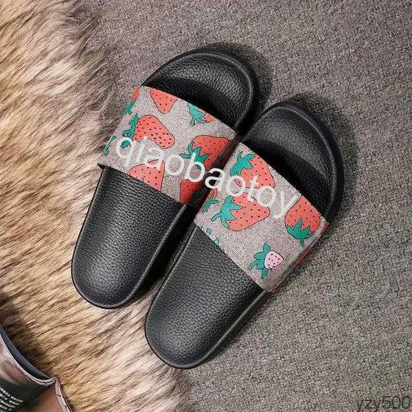 

2023 men slippers women ladies flat platform sandals rubber slide floral brocade gear bottoms flip flops bee striped beach causal slipper&#0, Black