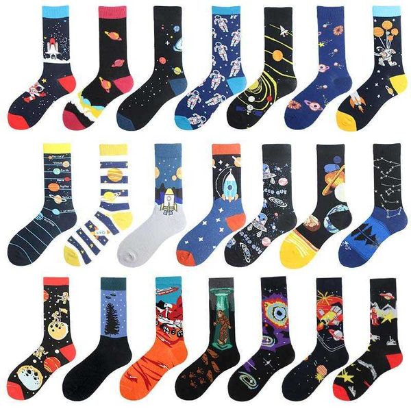 

socks star spaceship series osaka men's socks fashion trend socks, Black
