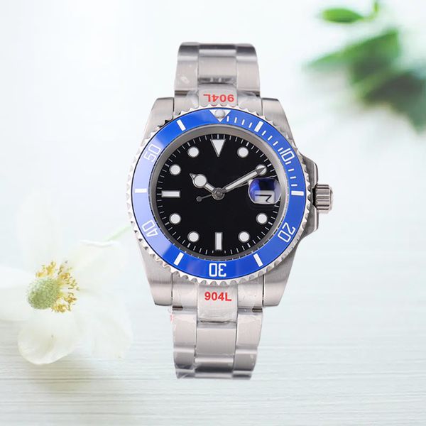 

men's automatic watch 40/41mm stainless steel designer stainless steel sliding buckle mechanical watch waterproof sapphire glass watch, Slivery;brown