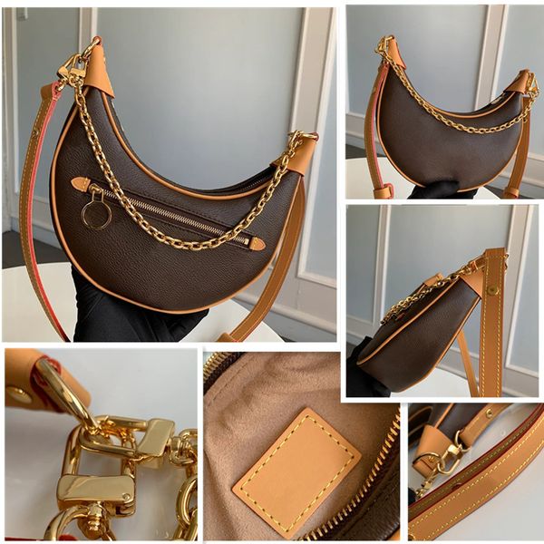 

2023 loop hobo bags old flower crescent pouch fashion shoulder bag clutch purse leather half moon bag pea underarm pack croissant bag luxury