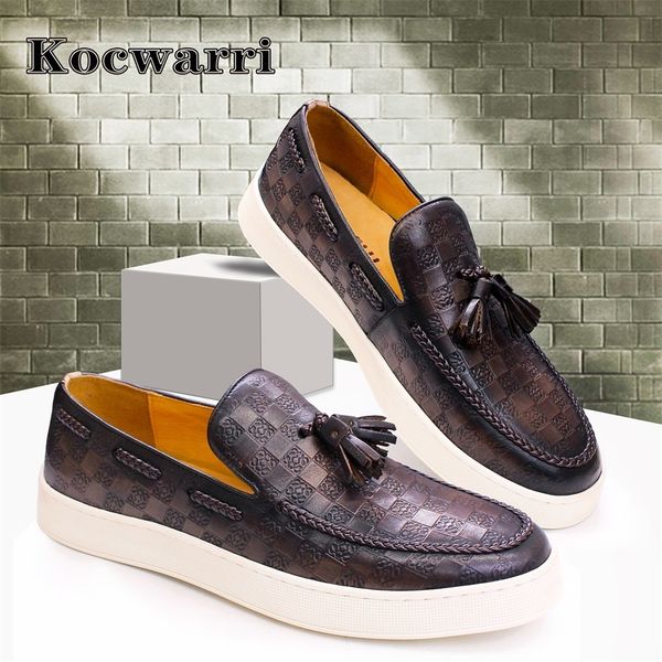 

dress shoes leather casual men's shoes comfortable flat handmade shoes pattern tassel non-slip shoes banquet party dress men's sho, Black