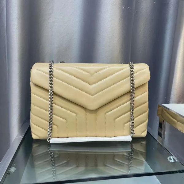 

luxury shoulder bag handbag brand loulou y-shaped designer seam leather ladies metal chain black clamshell messenger chain bags purse shoppi, Black;red