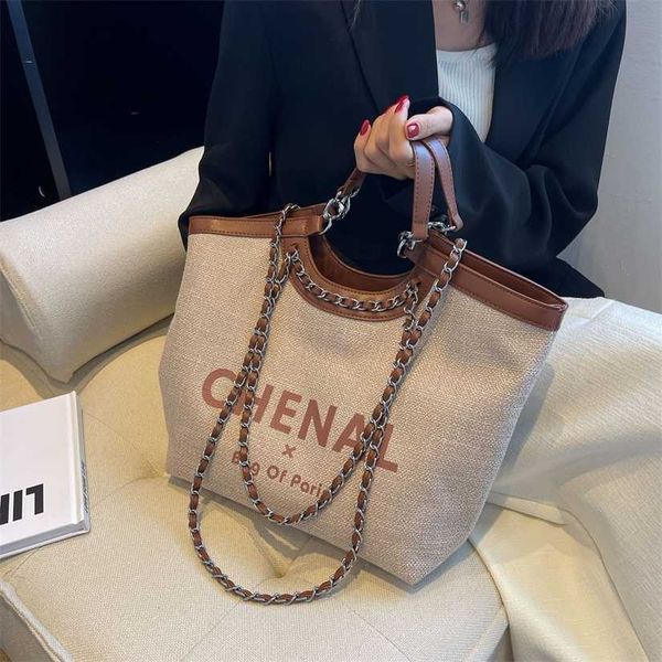 

16% off 2023 handbag large capacity women's summer new versatile canvas chain single shoulder fashion portable tote bag