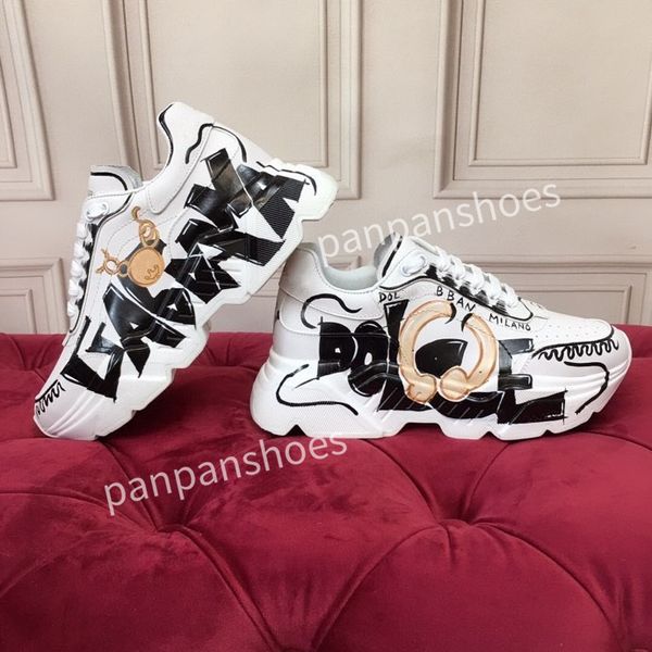 

new fashion casual shoes women designer leather lace-up sneaker fashion lady flat running trainers letters shoes platform mens women gym sne, Black
