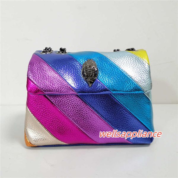 

bag rainbow women handbag jointing colorful cross body bag patchwork clutch, Black