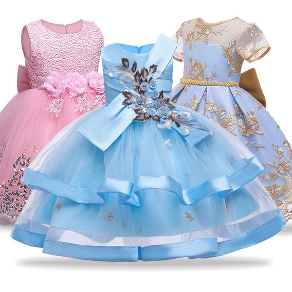 

Girl Dresses Girl's Flower Girls Dress for Wedding and Party Children Costume Kids Princess Vestido 4 5 6 7 8 10 Year, Picture color