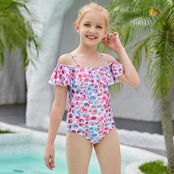 

childrens one piece one pieces older kids swimwear cute girls wholesale, Black