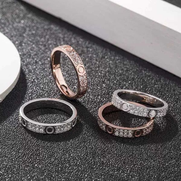 

couple diamond screw ring womens stainless steel zircon jewelry gifts for woman accessories wholesale, Silver