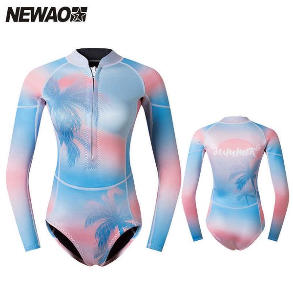 

wetsuits drysuits newao snorkeling spa thin new sunscreen dive skin women diving suit long sleeve onepiece swimsuit surfing swimming j230505