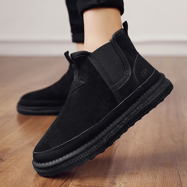 

2023 winter snow boots for mens outdoor warm cotton boots fashion trendy sneakers classic casual shoes non-slip big size, Black