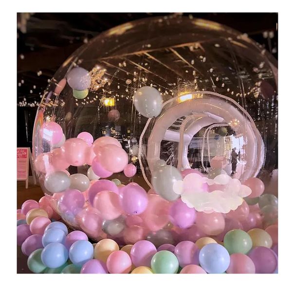 

kids party clear inflatable bubble tent with balloons inflatable bubble house for outdoor dates camping