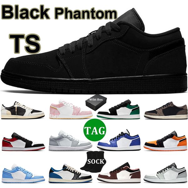

designer shoe jumpman 1 black phantom 1s shattered backboard game royal sail black unc paris paint drip fragment dark mocha sneakers for men