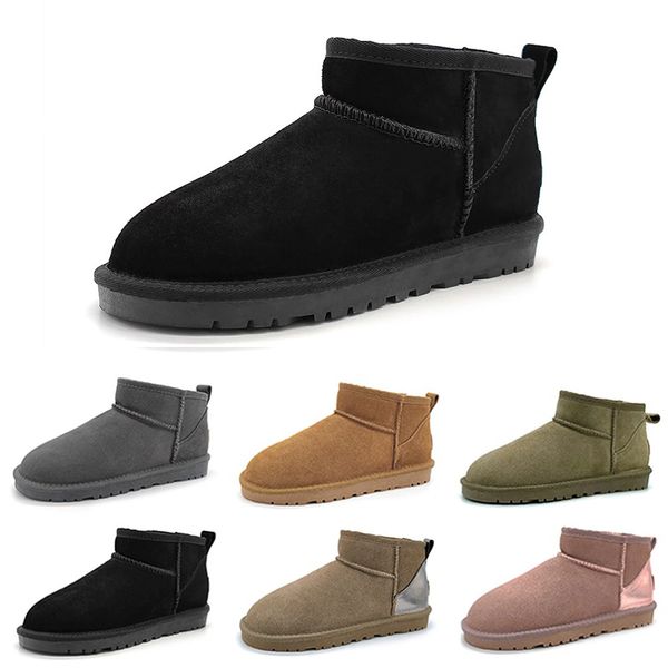 

snow boots boot suede classical short mini keep warm man women plush casual chestnut grey black pink aus u5854 winter shoes designer ankle b