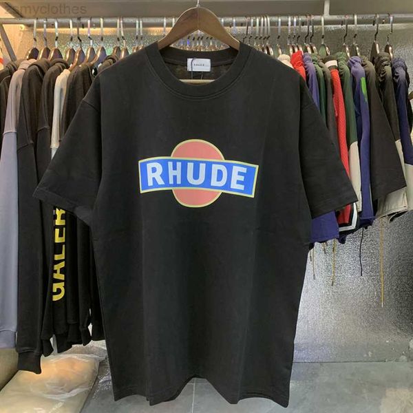 

men's t-shirts 2023ss red sun letter print rhude tee men women vintage rhude t-shirt short sleeve with tags, White;black